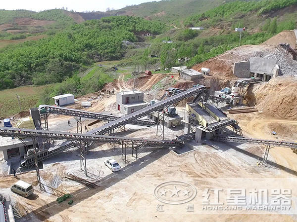 固定式青石加工現(xiàn)場航拍